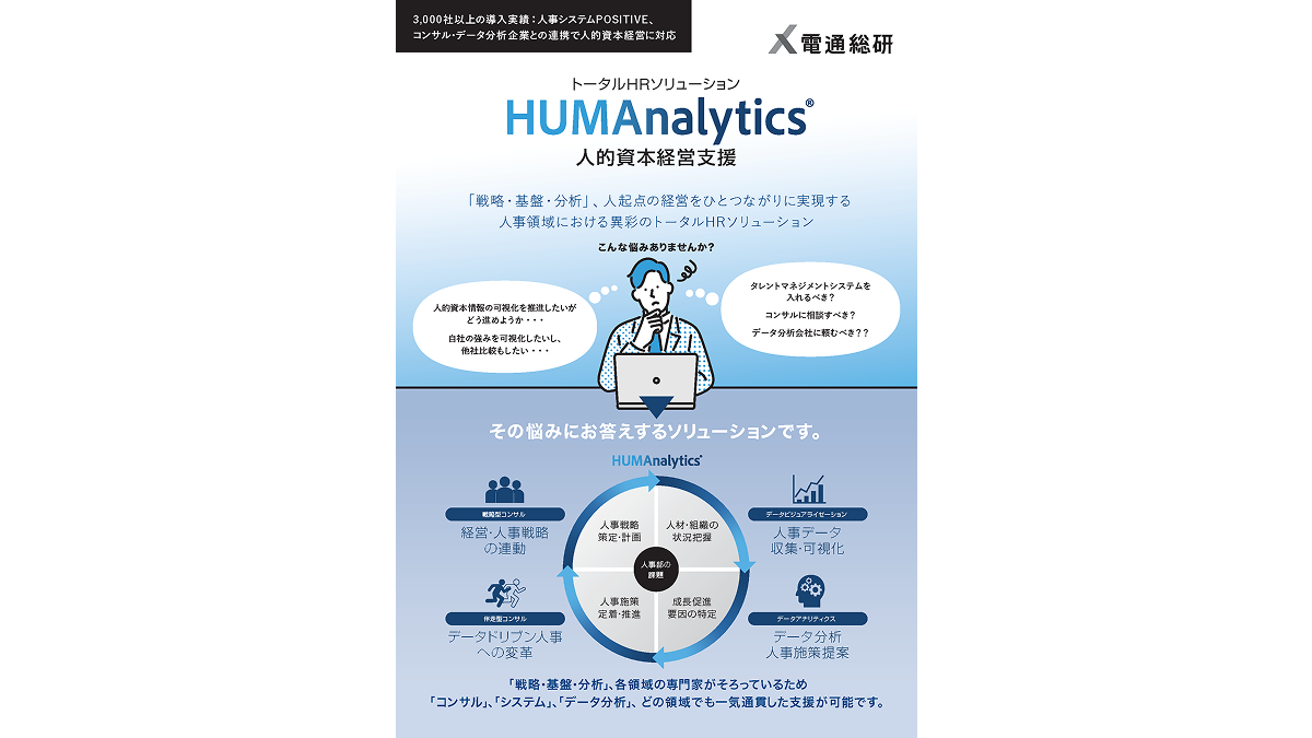 人的資本経営を支援するトータルHRソリューション「HUMAnalytics」